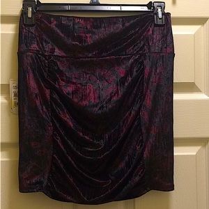 Velvet pencil mini skirt ruched